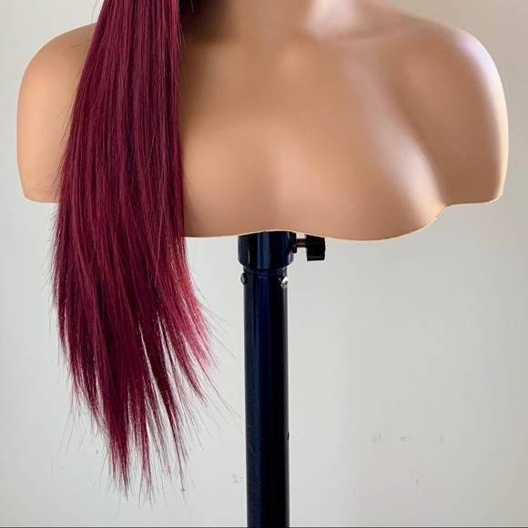 Long Straight 24” Deep Burgundy Lace Front Synthetic Wig - Picture 10 of 16